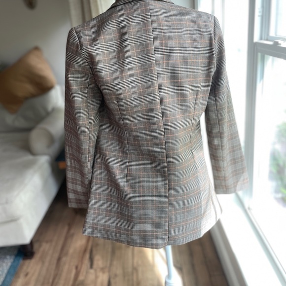 Brown Oversized Plaid Blazer - Picture 5 of 6